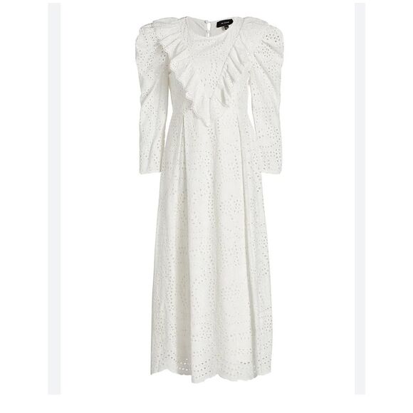 Anthropologie Dresses & Skirts - Anthropologie En Saison ruffled white eyelet midi dress